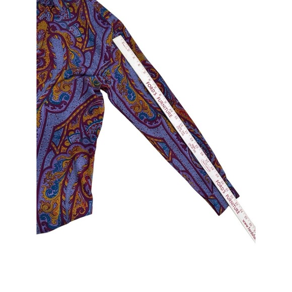 NWT Lauren Ralph Lauren Classic Fit Paisley Crepe Shirt Small Fuchsia Blouse - Picture 9 of 9